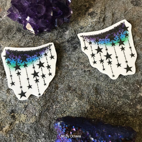 Star Temporary Tattoo: Witchy Halloween Makeup, Glam Glitter Eyes