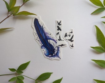 Raven Feather Temporary Tattoo: Gothic Body Art