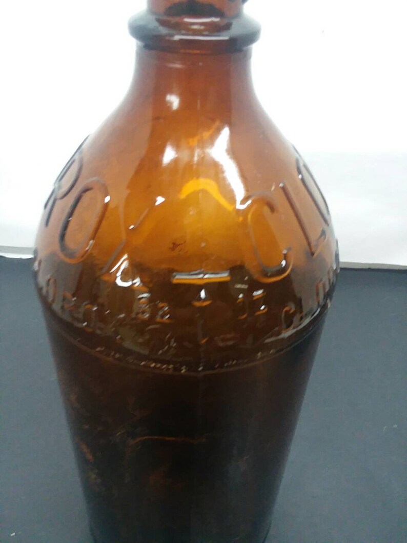 Brown Embossed Glass Clorox Bleach Bottle Etsy