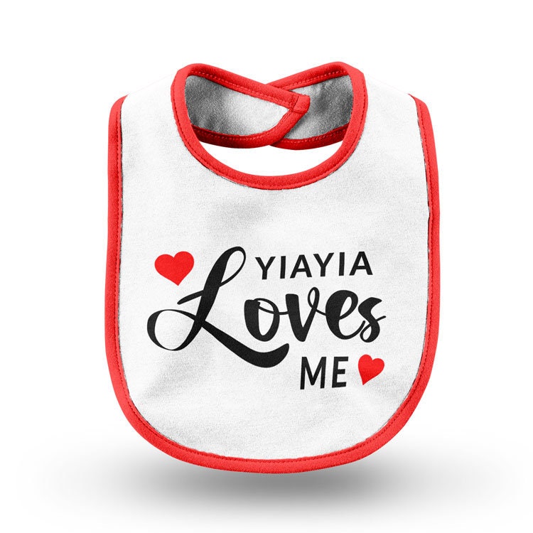 Inktastic Nonna And Nonno Love Me- Heart Grandchild Baby Bib Grandma Grandpa