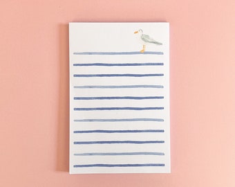 Watercolor Seagull Notepad | Coastal Notepad | Nautical Notepad | Gull Notepad