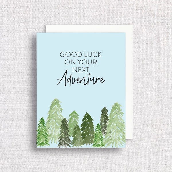 Good Luck on Your Next Adventure Greeting Card | College Graduation Card | Congratulations Card | Outdoorsy Congrats Card