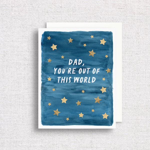 Dad, You're Out of This World Greeting Card | Best Dad Card | Father's Day Card | Celestial Father's Day Card