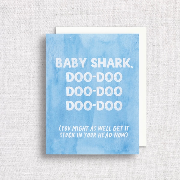 Baby Shark Greeting Card | Baby Shower Card | Baby Boy Card | Baby Girl Card | Card for New Baby | Funny  New Baby Card | New Parents