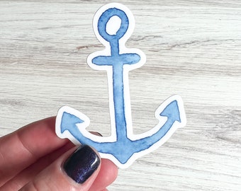 Watercolor Anchor Sticker | Blue Anchor Sticker for hydroflask | Anchor Decal | Anchor Sticker