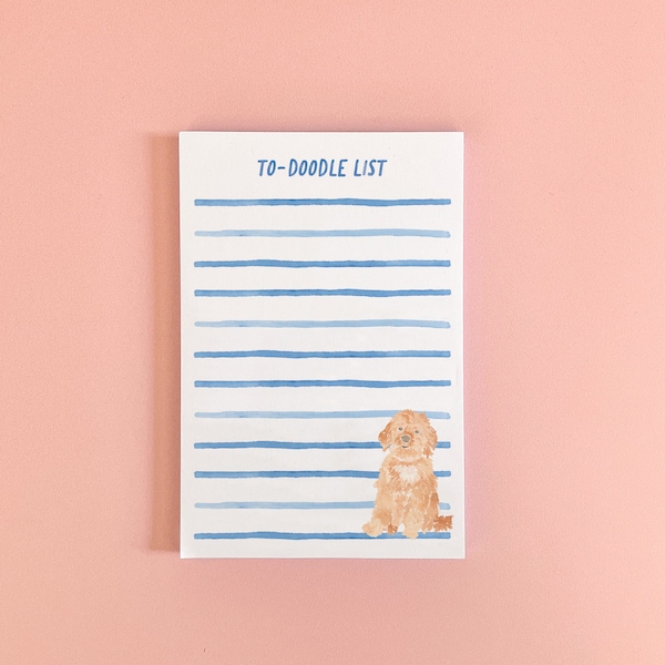 Goldendoodle Notepad | Dog Notepad | Cute Goldendoodle Notepad | To-doodle List Notepad | Things To-doodle Goldendoodle Notepad