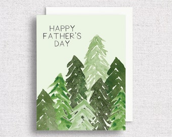 Happy Father's Day Forest Greeting Card | Outdoorsy Dad Card | Woods Father's Day Card | Hiker Father's Day Card | Father's Day Card