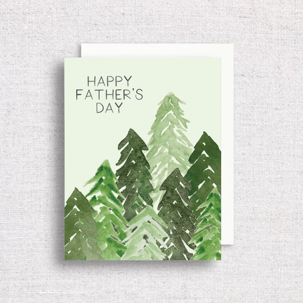 Happy Father's Day Forest Greeting Card | Outdoorsy Dad Card | Woods Father's Day Card | Hiker Father's Day Card | Father's Day Card