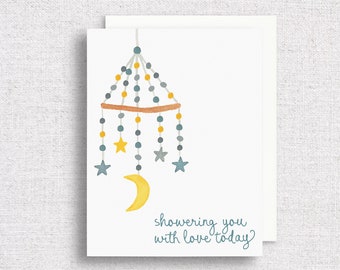 Showering You With Love Baby Shower Greeting Card | Baby Shower Card | Baby Boy Card | Baby Girl Card | Card for Baby Shower