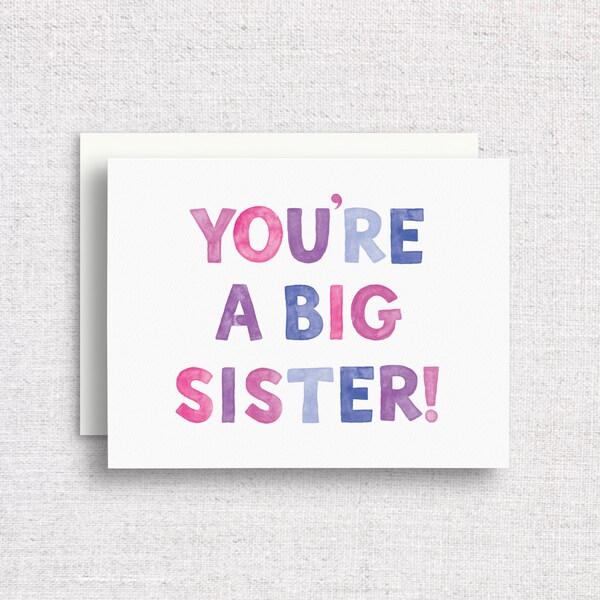 New Big Sister Greeting Card | Card for a Sister | Card for Sibling | Card to Big Sister from Baby