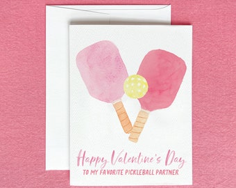 Valentine's Day Pickleball Greeting Card | Valentine's Day Card | Pickleball Card | Card for Valentine's Day | Pickle Ball Greeting Card