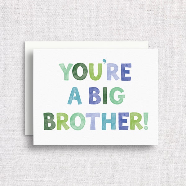 New Big Brother Greeting Card | Card for a Brother | Card for Sibling | Card to Big Brother from Baby