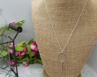 Silver Circle and Bar Necklace
