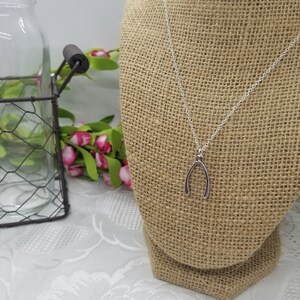 Make a Wish Silver Pendant, Wishbone Silver Necklace image 5