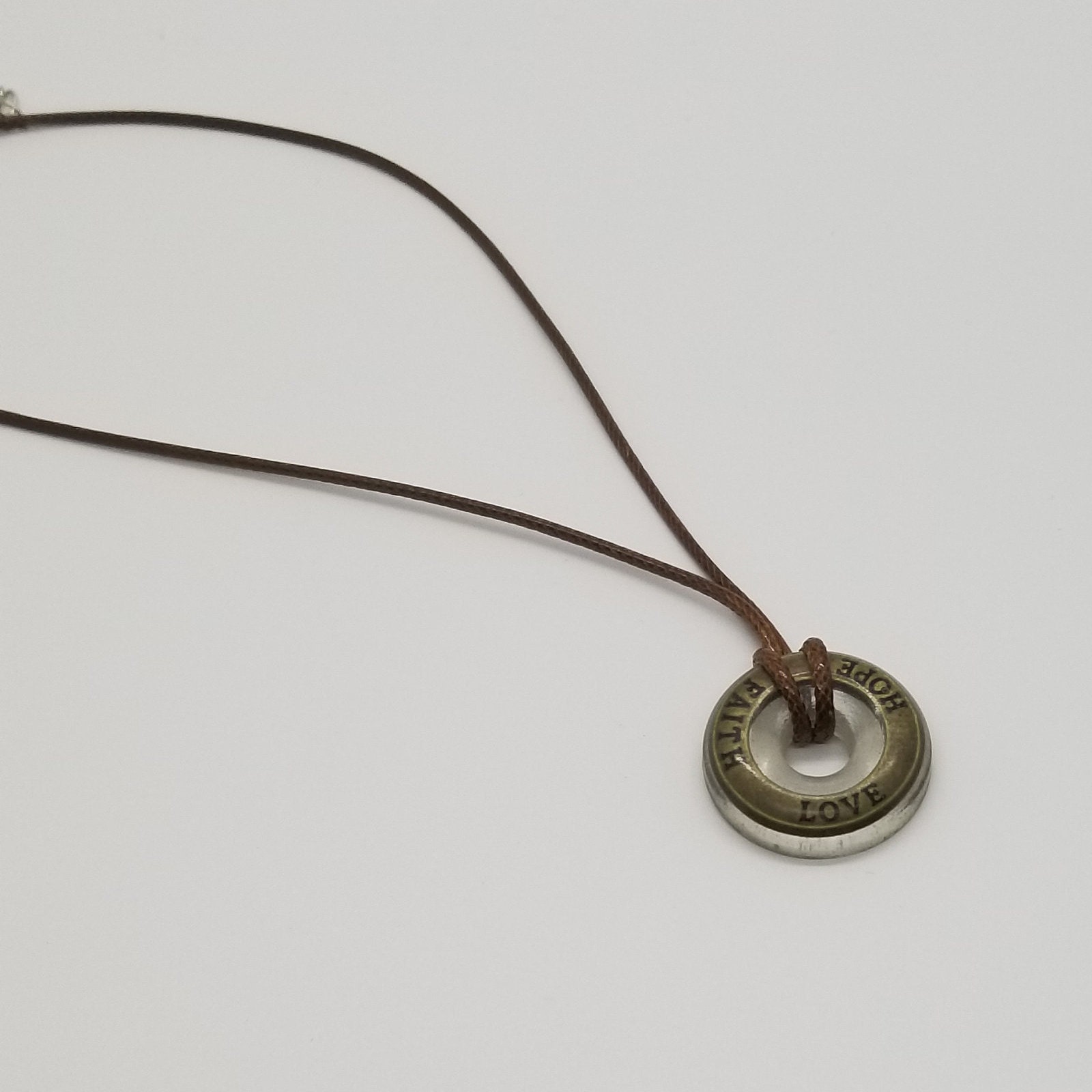 Dainty Pendant Hope Love & Faith Pendant Encased in Resin Etsy UK