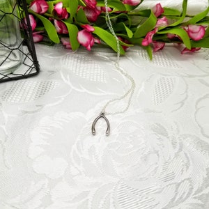 Make a Wish Silver Pendant, Wishbone Silver Necklace image 3