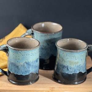 Handmade Pottery Mug,  Blue 'Mountain Vista'
