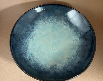 Tropical Blues fruit or centerpiece bowl handmade ceramic