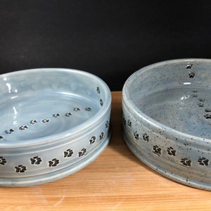 CERAMIC DOG BOWL Cat Bowl Pawprint Design, Handmade - Etsy