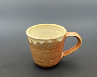 Handmade coffee or cappuccino cups, salt and soda fired pottery