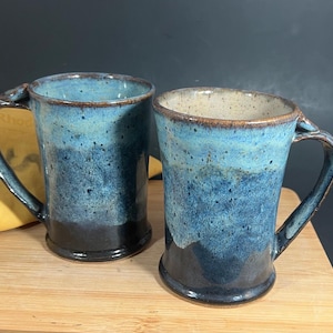 Handmade Pottery Mug,  Blue 'Mountain Vista'