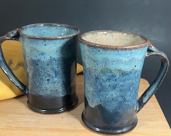 Handmade Pottery Mug,  Blue 'Mountain Vista'