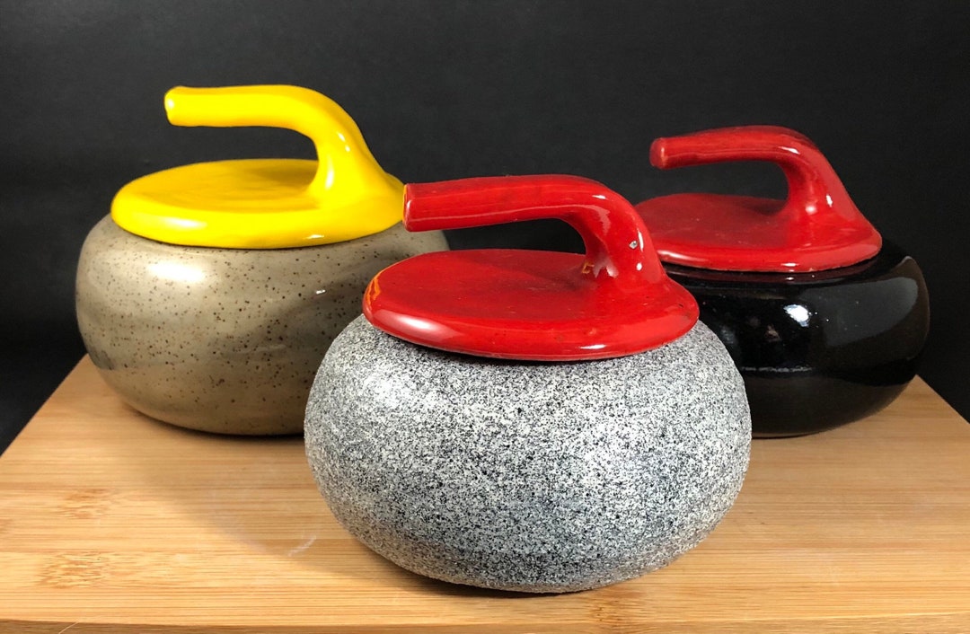 Handmade Curling Stone 2-piece Ceramic Dish, With 'granite' or Glaze ...