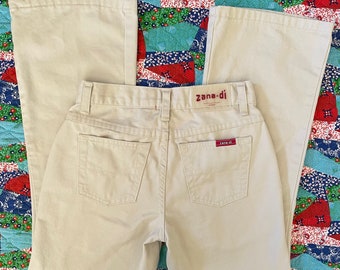 Girls Size 8 Vintage Y2K Zana Di Flare Jeans White Denim Cotton Kids Youth Hippie Boho Cyber Grunge 2000s Summer