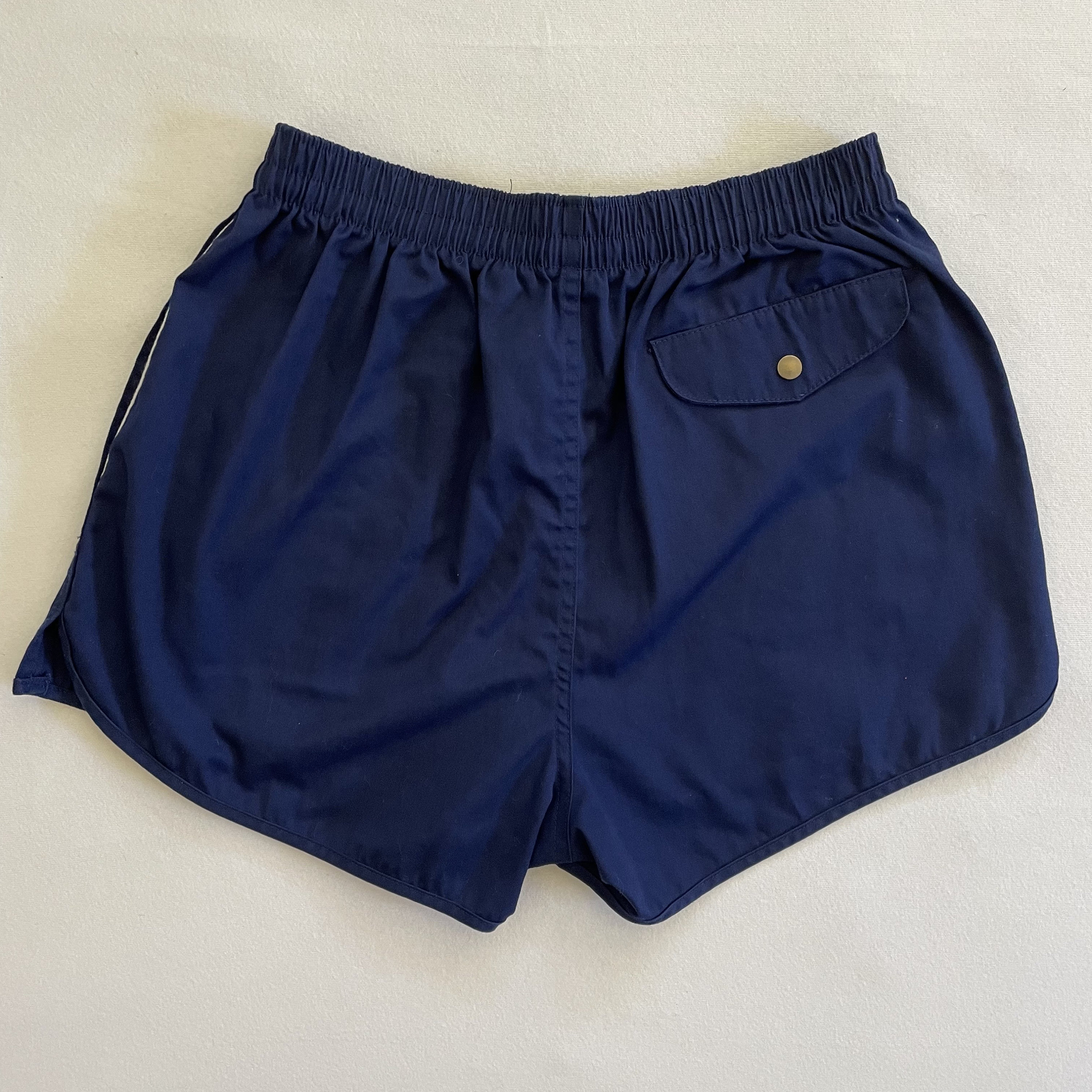 Size XS/S Vintage 70s Lands End Shorts Navy Blue Pull on High Rise