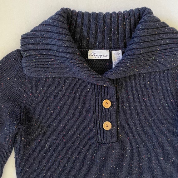 Size S Vintage Y2K Classic Blues Sweater Navy Spe… - image 3