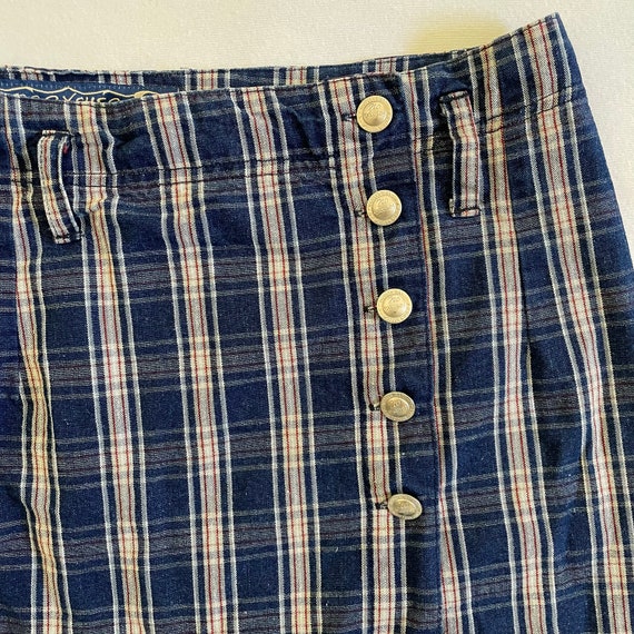 Size M Vintage 90s Plaid No Excuses Navy White Re… - image 4