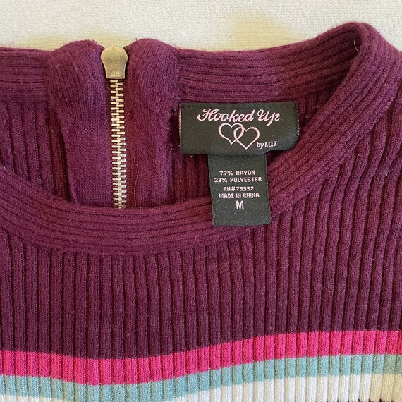 Size S Vintage Y2K Hooked Up by IOT Sweater Purpl… - image 3