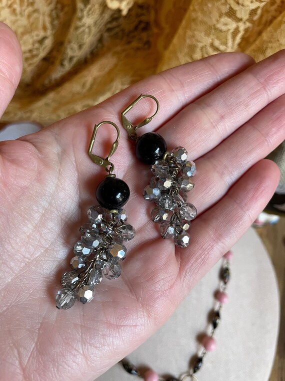 Glow in the Dark Earrings Black Handmade Lampwork Glass Dangles Glow in the Dark Earrings Black Handmade Lampwork Glass Dangles