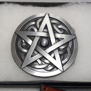 Pentacle Pentagram Gothic Medieval Belt Buckle Reversible