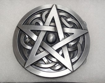 Pentacle Pentagram Gothic Medieval Belt Buckle Reversible