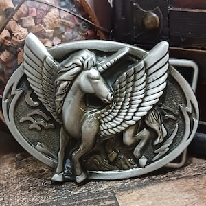 New Pegasus unicorn Alicorn Horse Wings Oval Belt Buckle Accessories | New Pegasus Unicorn Alicorn Oval Belt Buckle  main image 3