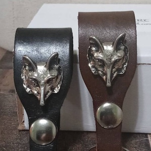 Wolf Leather Keychain Fox, Coyote