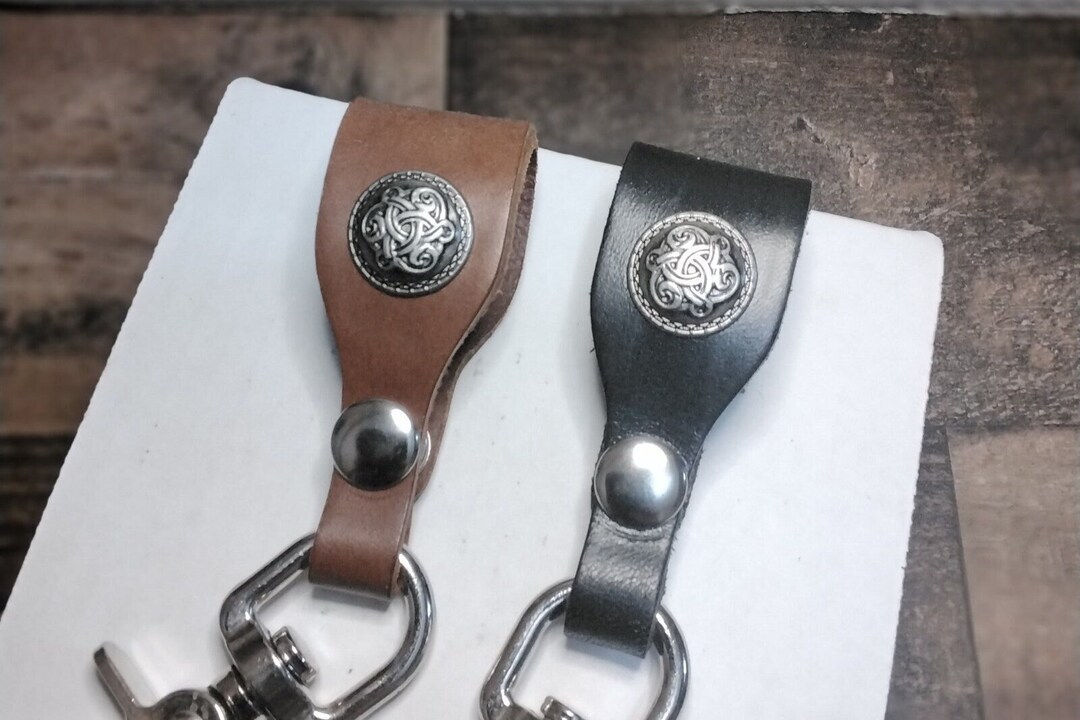 Triskallion Celtic Viking Leather Key Chain - Etsy