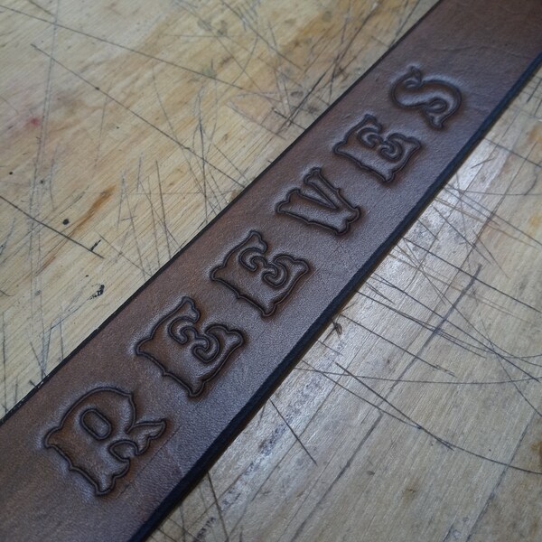 Stamped Leather Belt Etsy