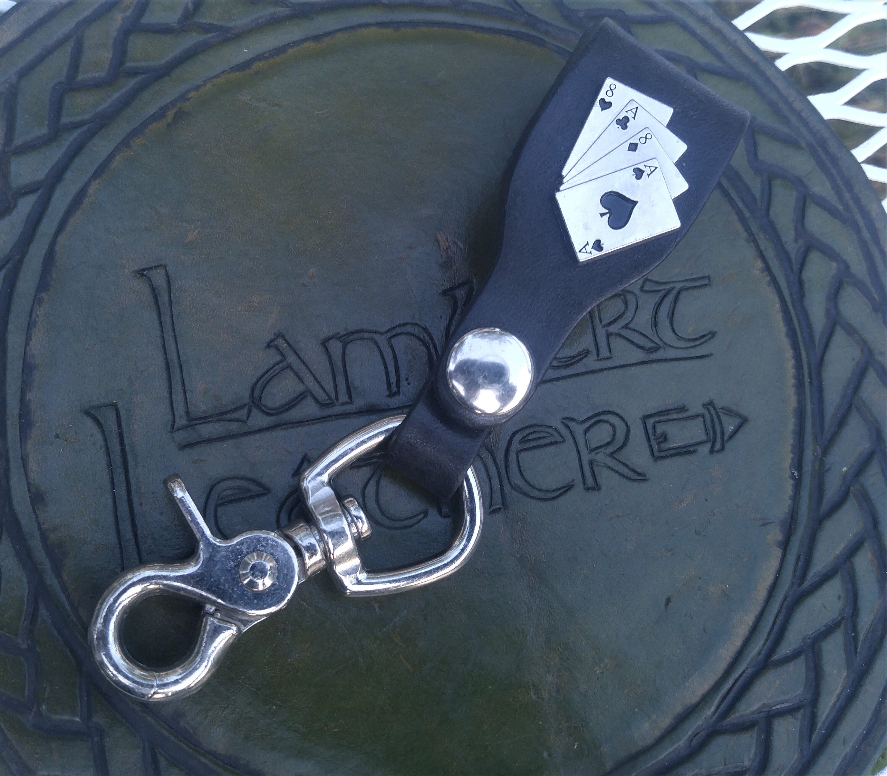 Keychain Biker Skull Spades Snap on Belt Keeper Etsy