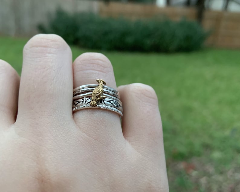 Brass Bird Stacking Ring