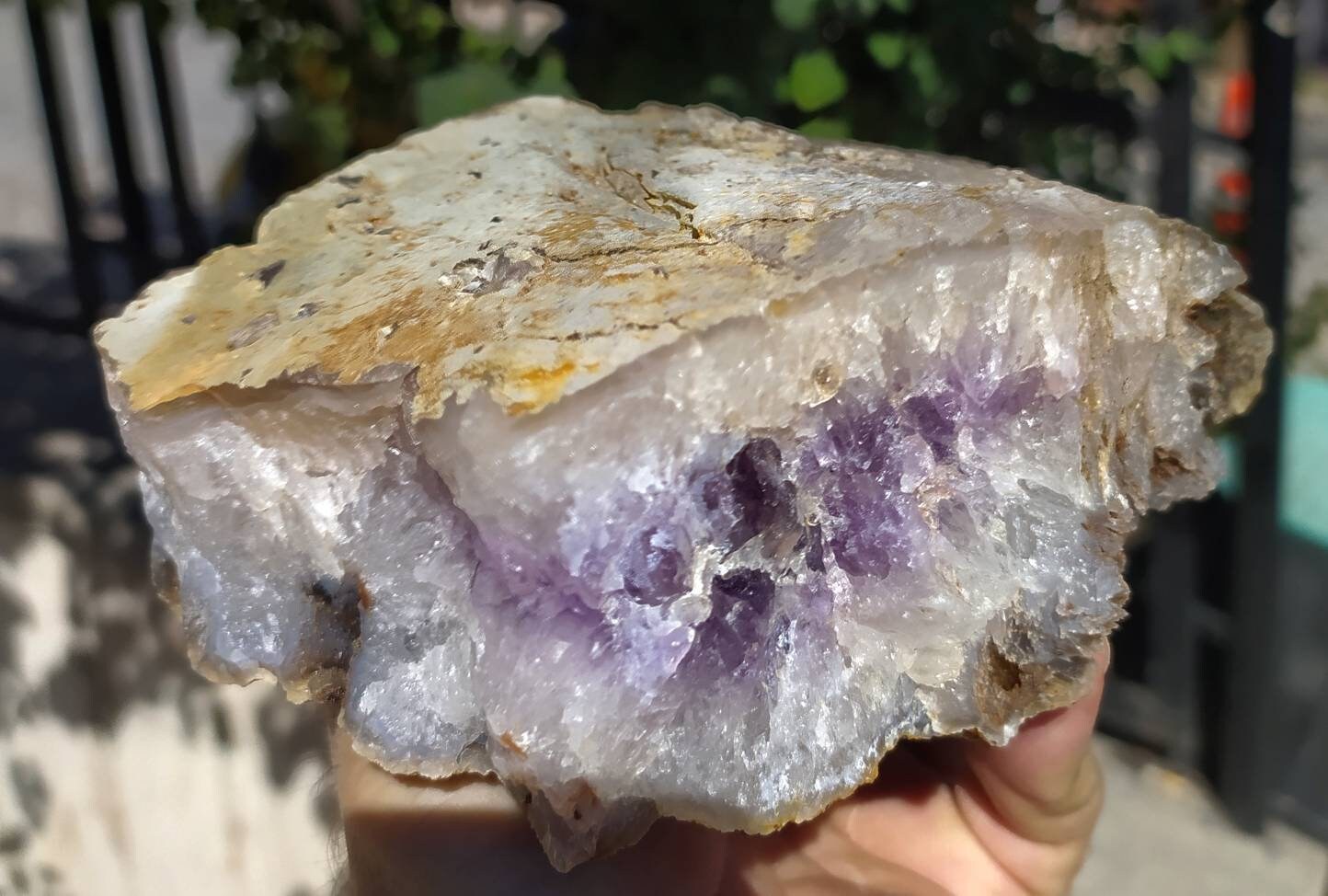 Big Amethyst Rock With Banded Chalcedony and Quartz Crsytals