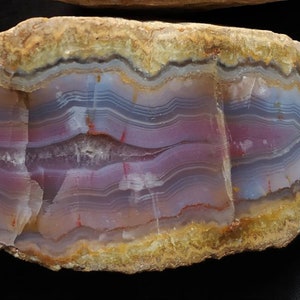 Polished!,Rare banded Black Sea agate,purple pink banded agate,mirror polished,naturally waterwashed