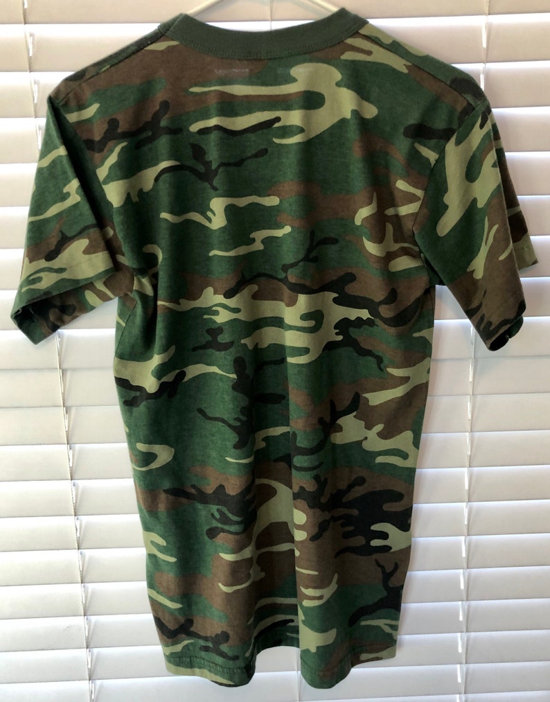 Vintage 1980\u2019s SWING Camouflage Single Stitch T-Shirt Size Medium