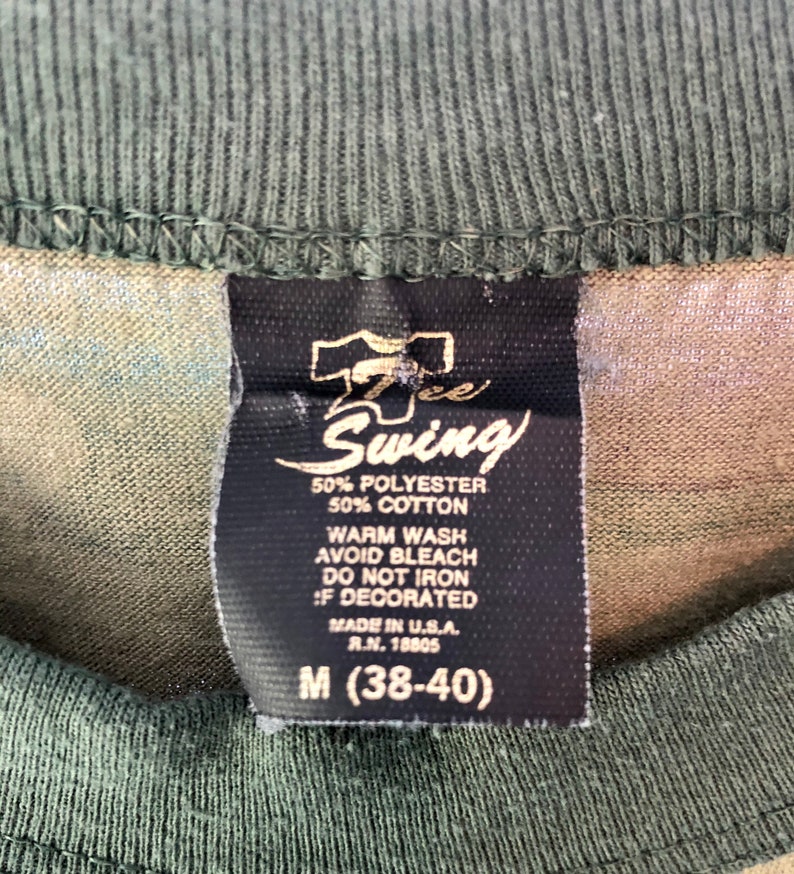 Vintage 1980\u2019s SWING Camouflage Single Stitch T-Shirt Size Medium