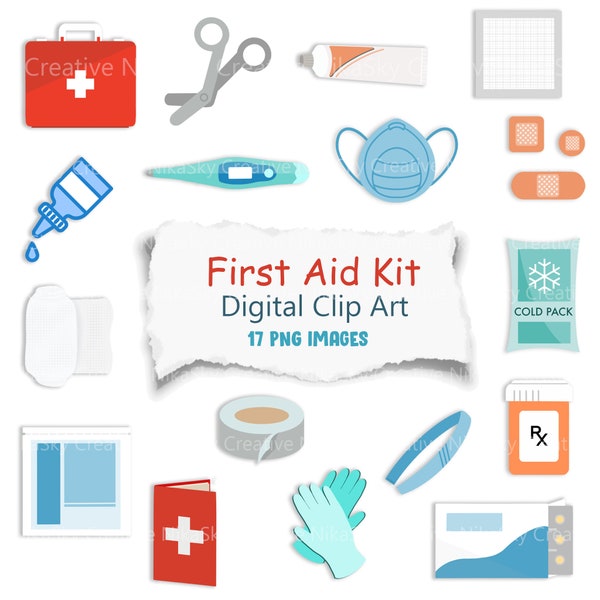 Eerste Hulp Kit Clipart, Medische Clipart, Emergency Kit - PNG Vector Download Planner Stickers