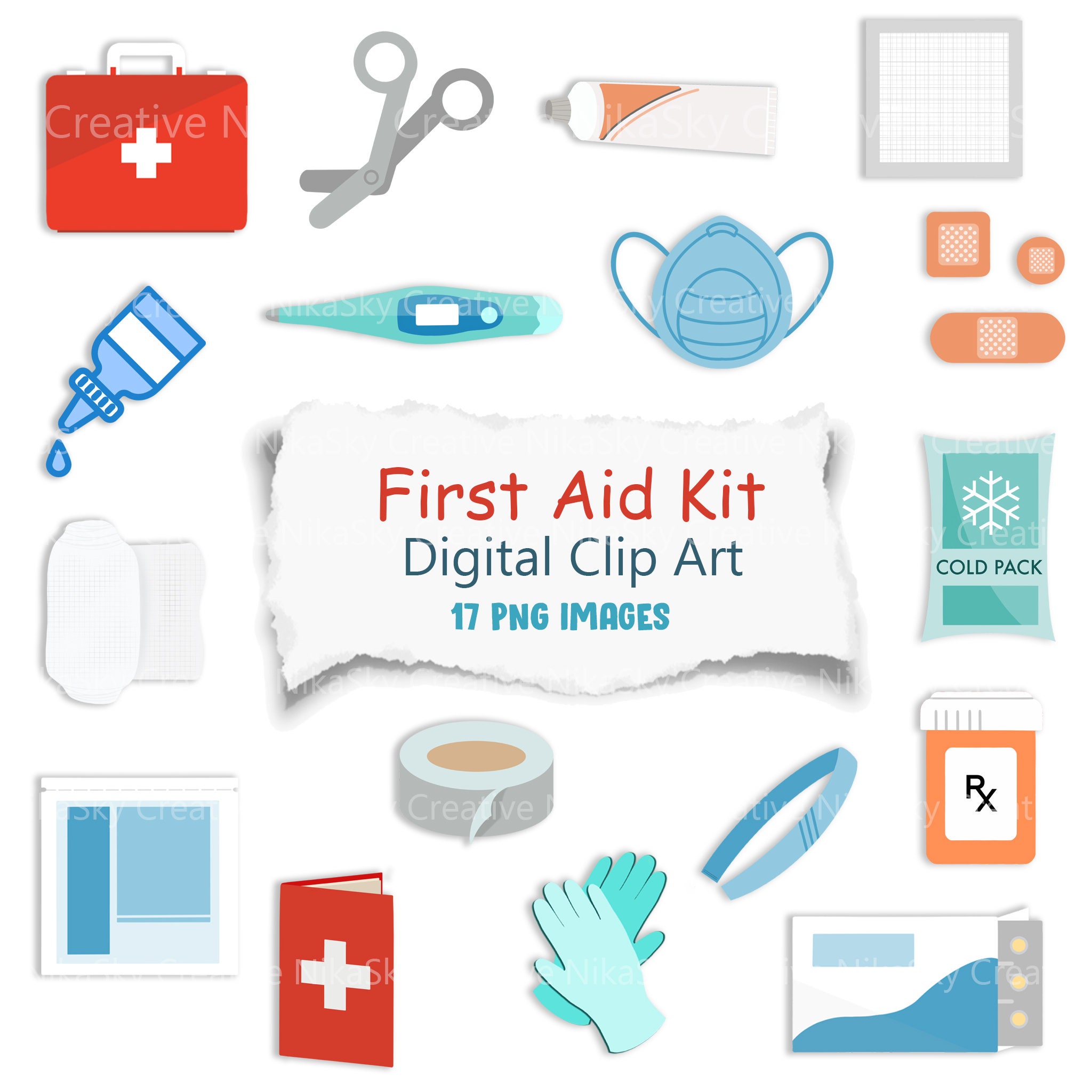 First Aid Kit Clipart , Medical Clipart, Emergency Kit PNG Vector Download  Planner Stickers - Etsy