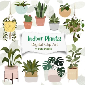 Indoor Plants Clipart , Gardening, House Plants - PNG Vector Download  Planner Stickers