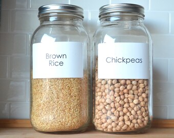 Minimalistic - Single - Pantry Label | 4 x 2.5 inches | Pantry Organization | Kitchen | Customized | Water & Oil Resistant