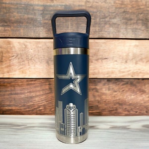 Laser Engraved Astros Full Wrap on 18oz YETI Rambler Bottle